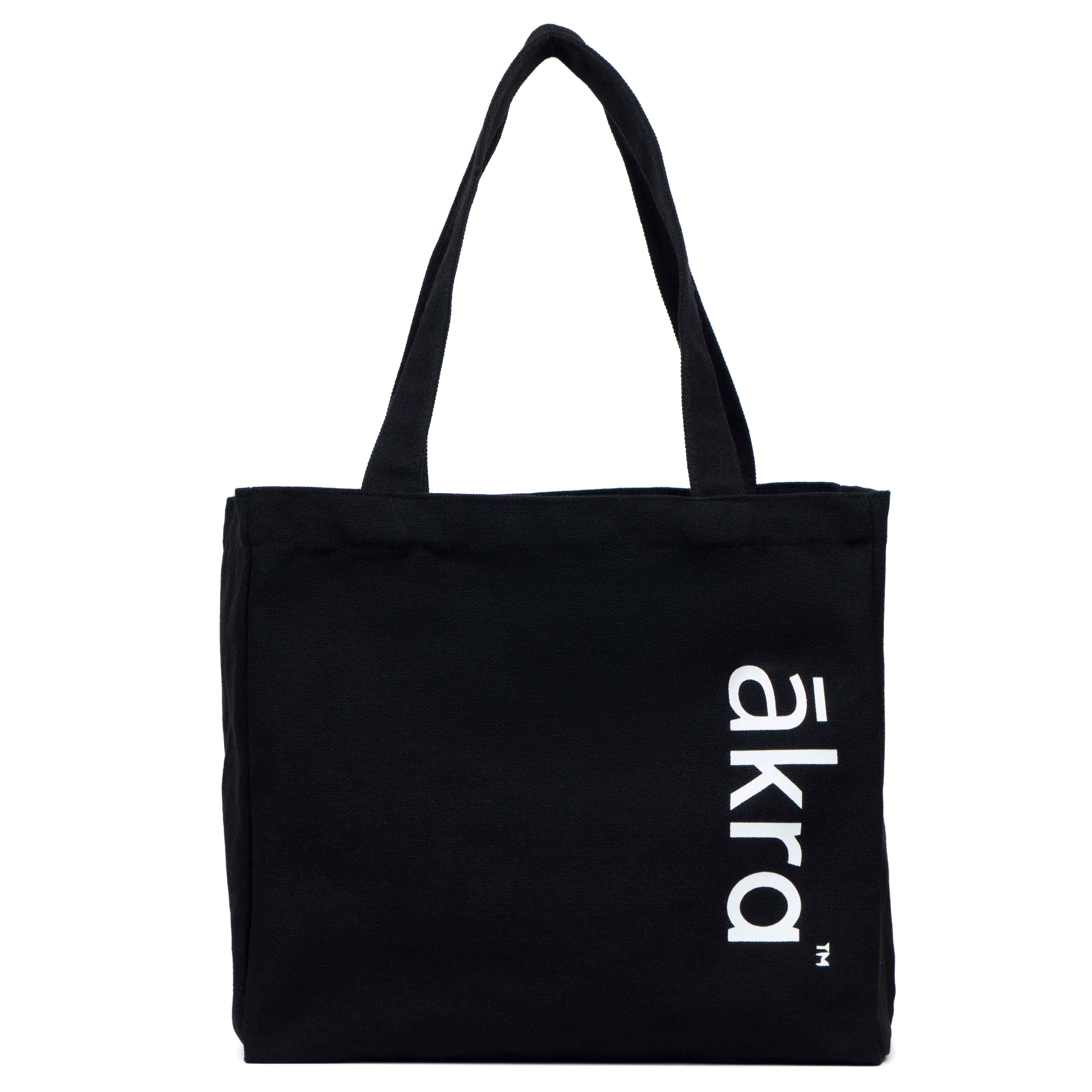 Black canvas tote bag