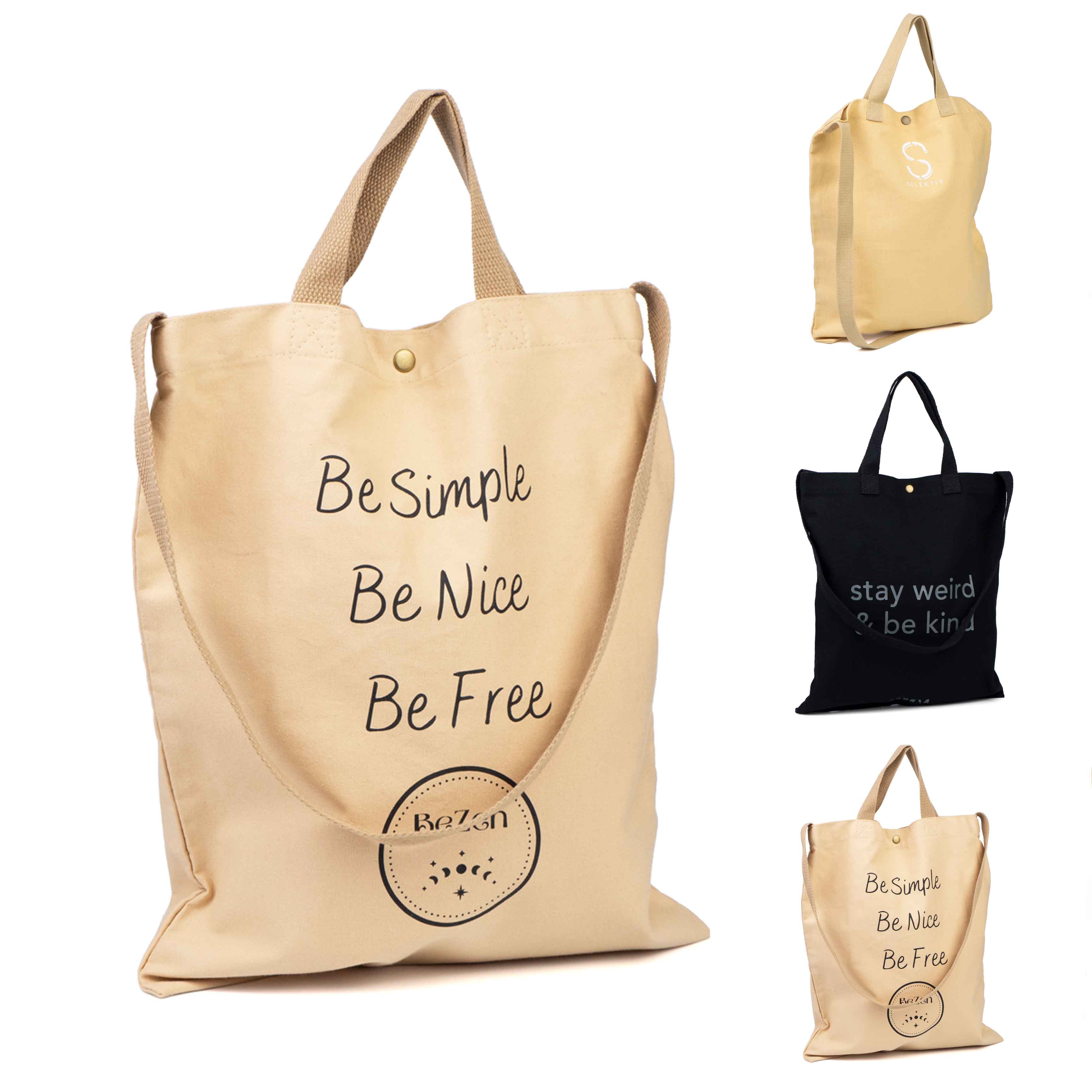 Custom logo canvas shoulder bag 1