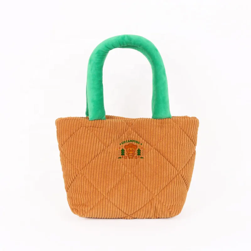 Corduroy Puffy Tote Bag