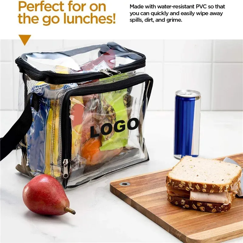 adjustable strap clear lunch bag