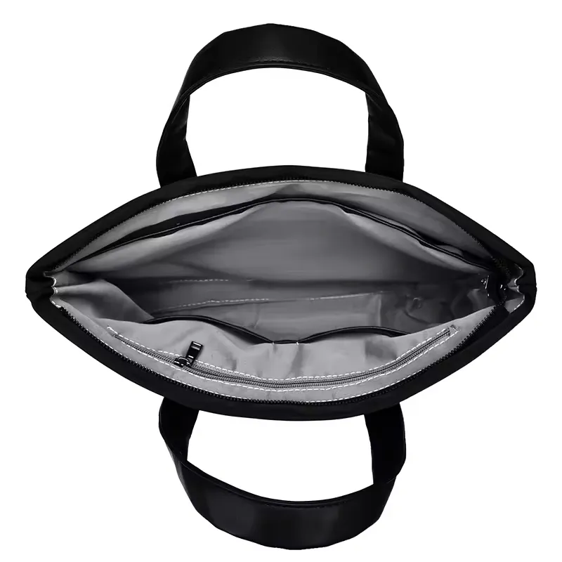 Inside the black tote bag