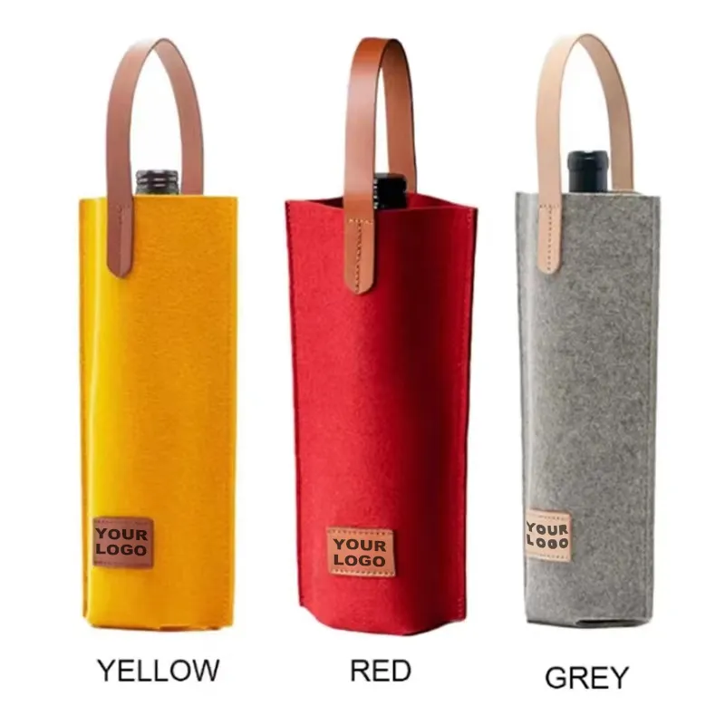 Yellow,red,gray felt bags