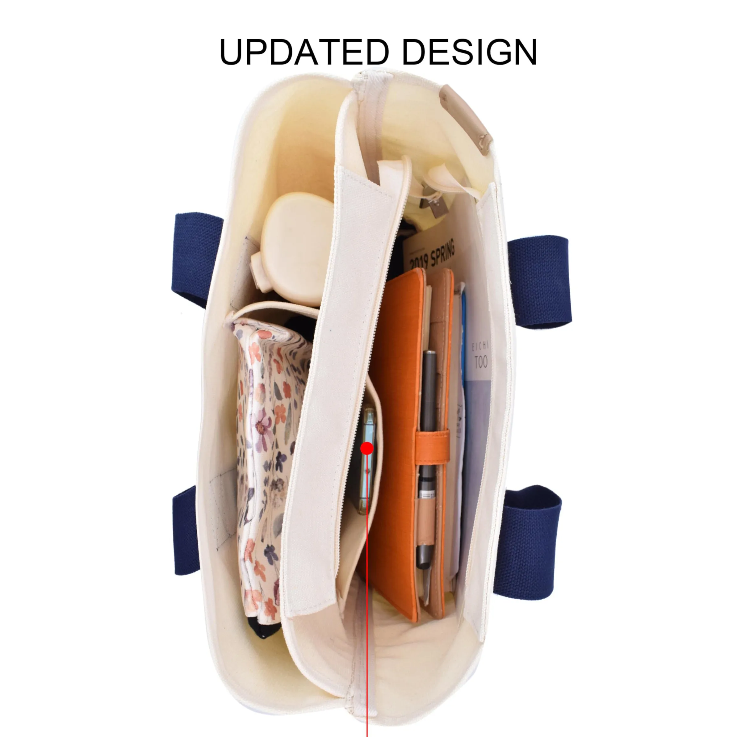 Reusable canvas shopping bag with reinforced handles