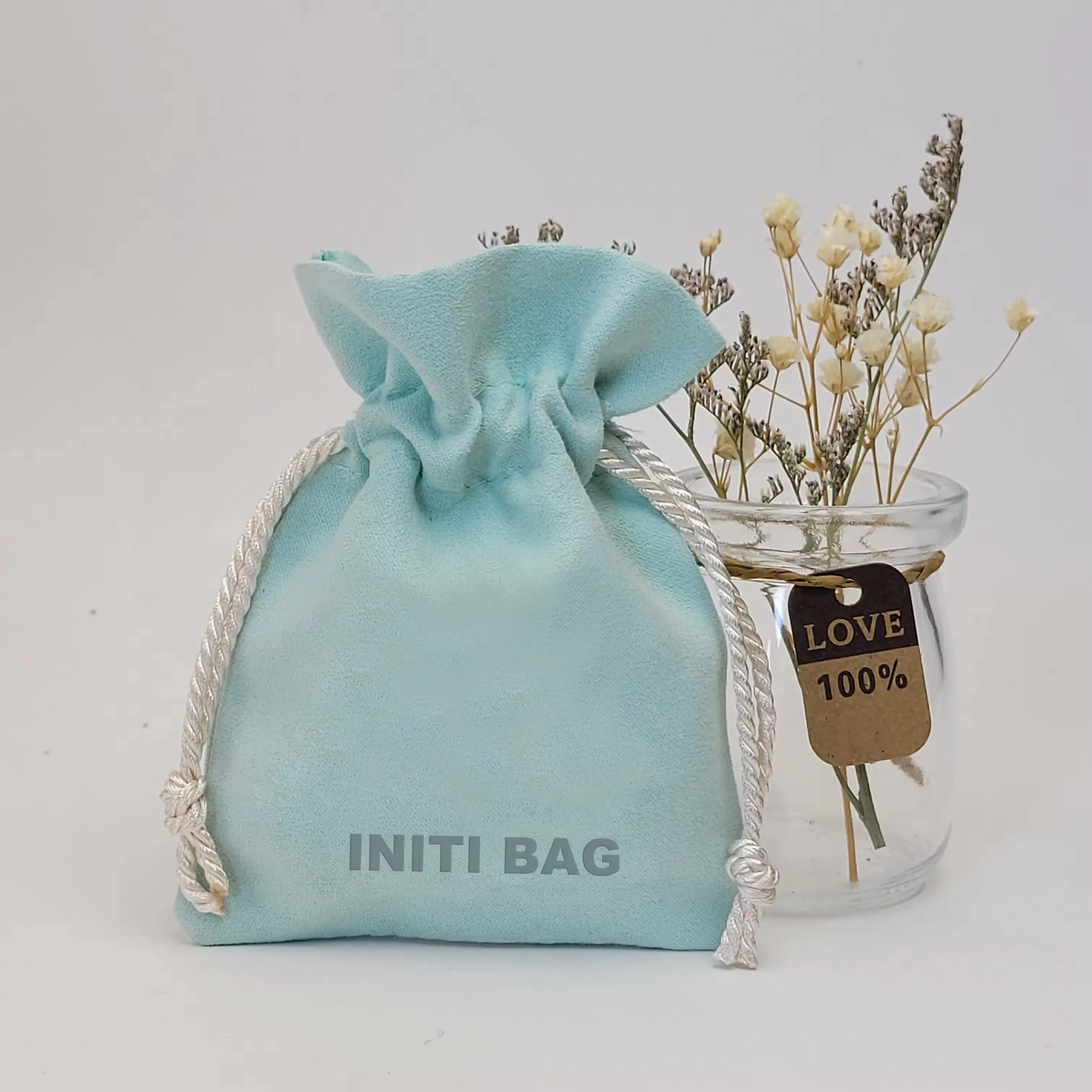 Wildleder-Schmuckbeutel mit Kordelzug 1