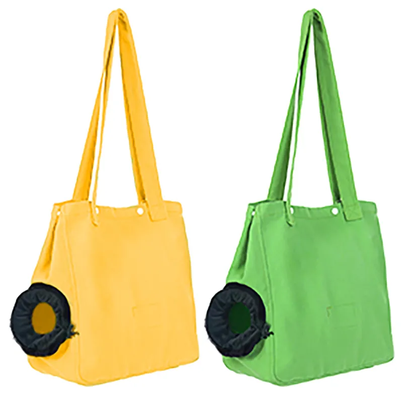 Pet carrier tote bag for cats with breathable canvas fabric and OEM wholesale options