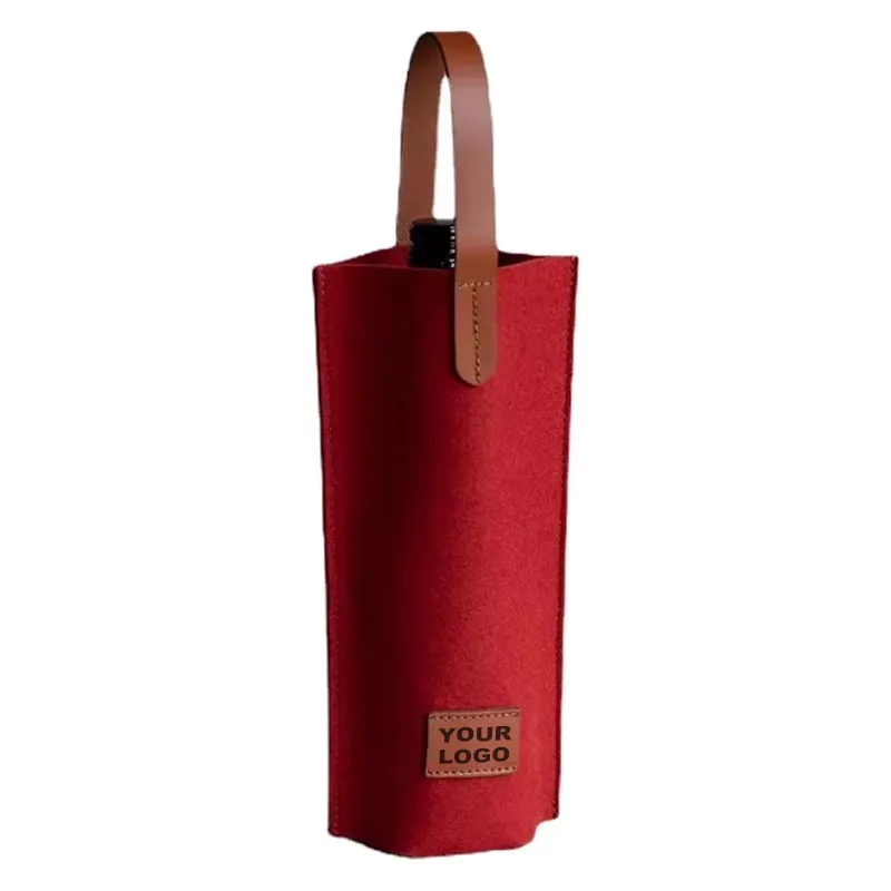 Red wine felt bag