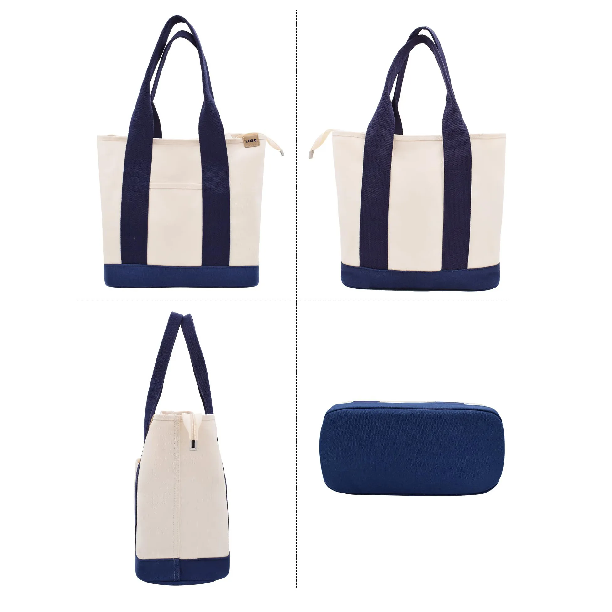 Bulk personalized zipper tote bags for promotional use