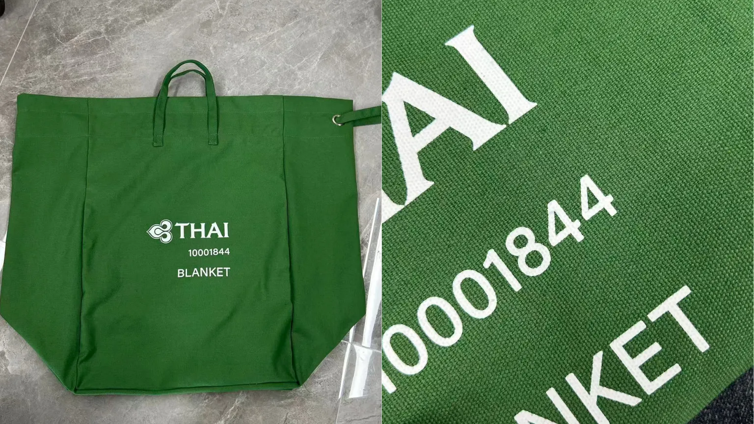 Thai Airways-Custom Green 14oz Canvas Tote Bags Project 1