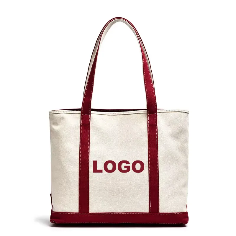 Red trim canvas bag 