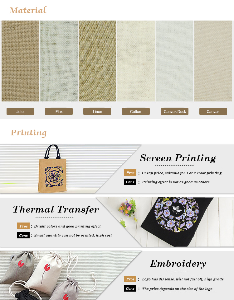 Customized Cotton Linen Grocery Shopping Bag 1