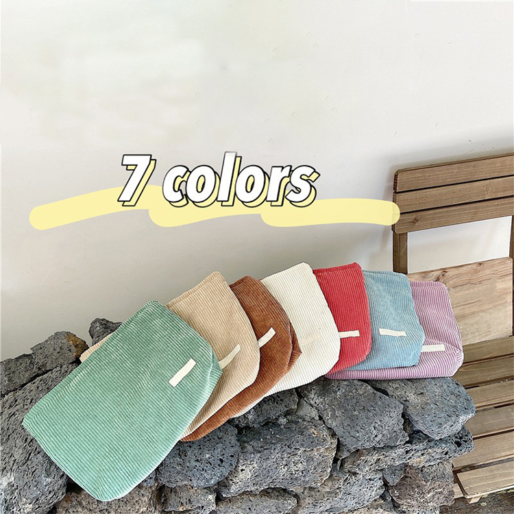 Wholesale Corduroy Cosmetic Bag With Zipper 1