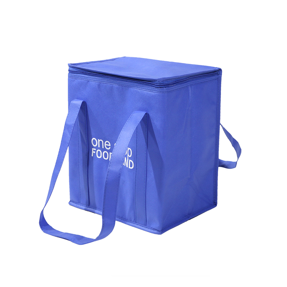 Custom insulated grocery cooler bag with zipper and logo