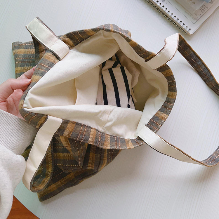 Check Canvas Tote Bag 4