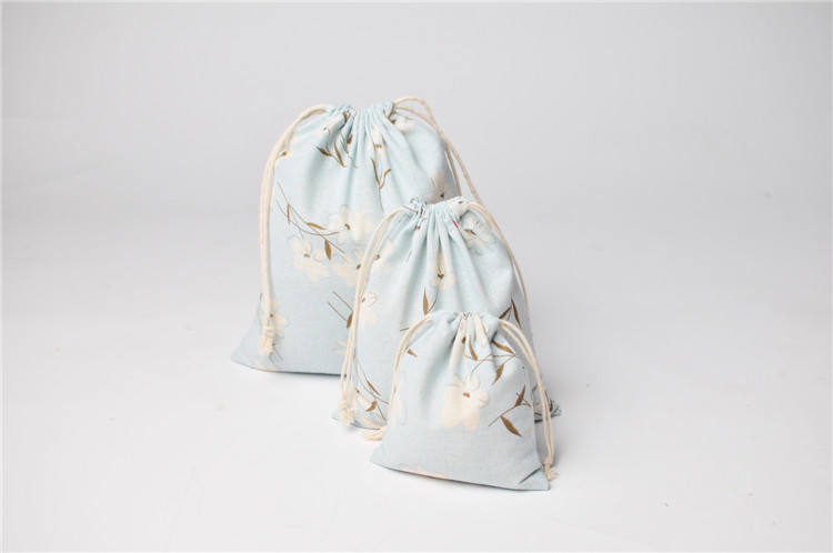 Customized Print Cotton Drawstring Bag 4