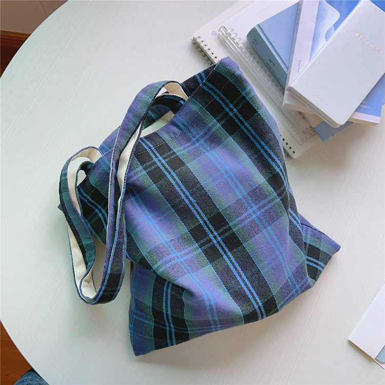 Check Canvas Tote Bag 7