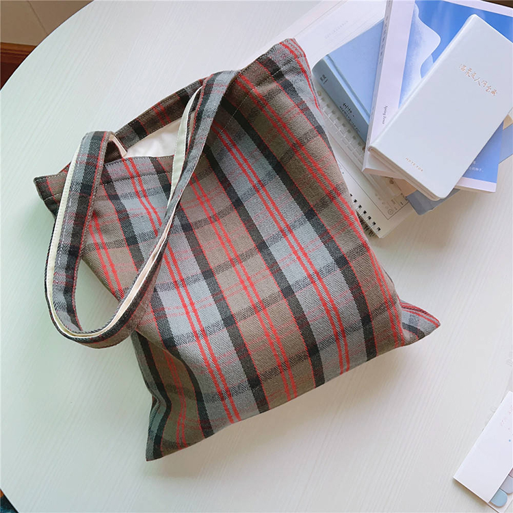 Check Canvas Tote Bag 9