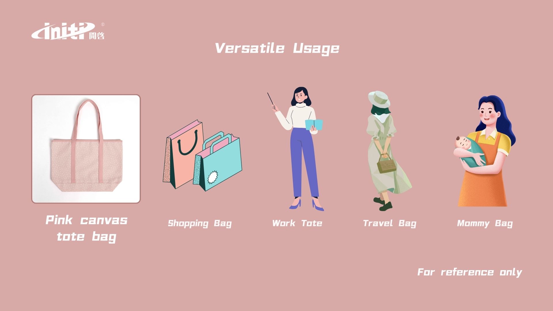 Pink canvas tote bag 1